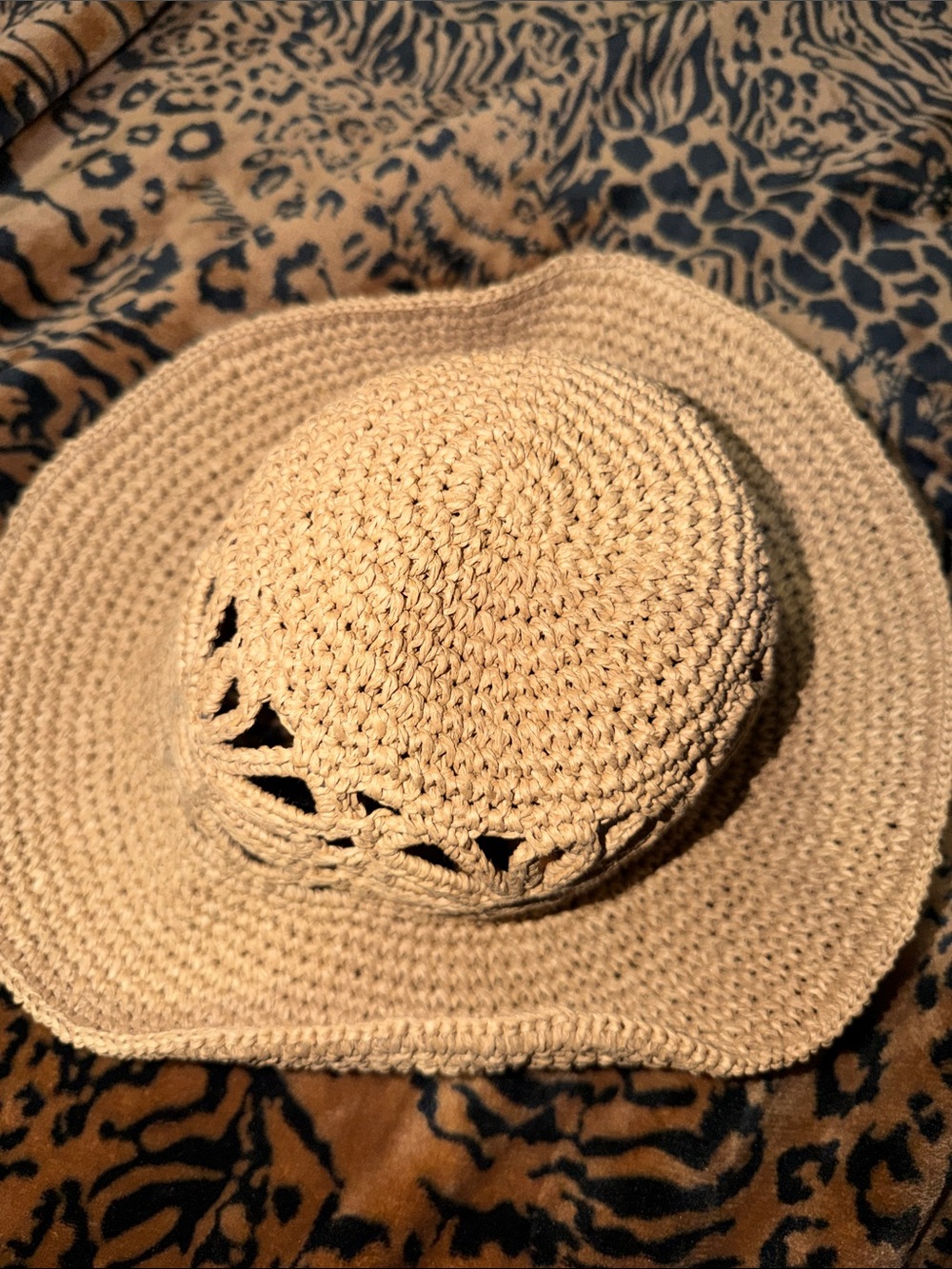 Women’s Crochet Sun Hat - Natural Straw Color